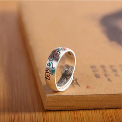 Blossom Japanese Theme Couple Rings Set