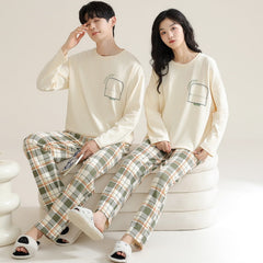 Comfortable Matching Jammies for Him and Her - 100% 40s Cotton, Plaid Pants