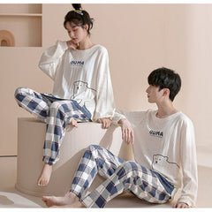 Minimalist Plaid Couple Pajamas: Soft Matching PJs for All Seasons