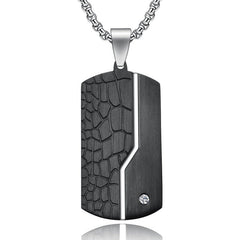 Engraved Army Tag Mens Pendant Necklace Gift