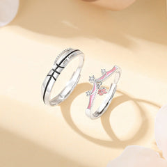 Engraved Matching Crown Rings Set for Couples
