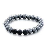 Agate Iron Beads Mens Bracelet
