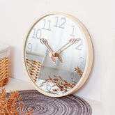 Nordic Mirror Silent Wall Clock �Solid Wood, 12"