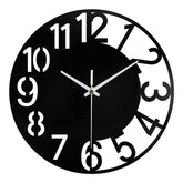 Big Numerals Silent Wall Clock �12" Modern MDF (Black)