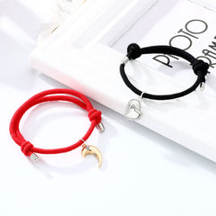 Engravable Magnetic Hearts Bracelets for Couples