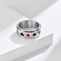 Engraved Spinning Fidget Mens Ring