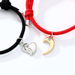 Engravable Magnetic Hearts Bracelets for Couples