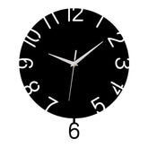 Big Numbers Silent Pendulum Wall Clock �12" Acrylic