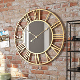 Gulleiâ„?Modern Mirror Wall Clock with Roman Numerals - Elegant 39cm Deco