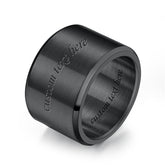 15mm Wide Mens Ring - Custom Engraved Titanium Stainless Steel Band