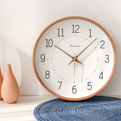Japanese Minimalist Silent Wall Clock �12" Solid Wood