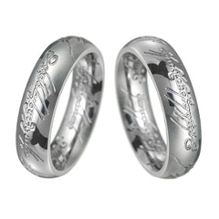 Lord of the Rings Style Couples Rings Bands Set of 2