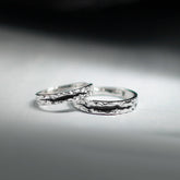 Matching Crumpled Couple Rings Set for Two