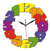 Funky Numbers Silent Kids Wall Clock �12" Acrylic