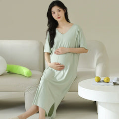 Organic Cotton Maternity & Nursing Pjs with Built-in Breast Pads