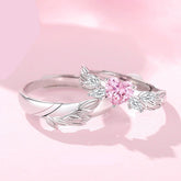 Engraved Angel Wings His and Hers Rings Set