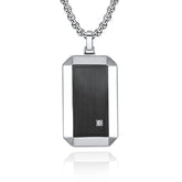 Custom Engravable Brushed Mens Pendant Necklace