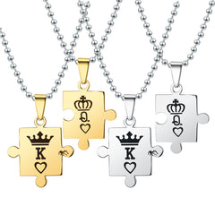 King Queen Crown Jigsaw Puzzle Couples Jewelry Set