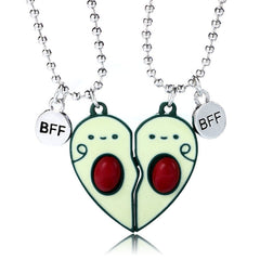 Matching Magnetic Avocado Heart BFF Necklaces Set for 2