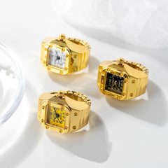 Gulleiâ„?Fully Functional Square Face Real Watch Ring