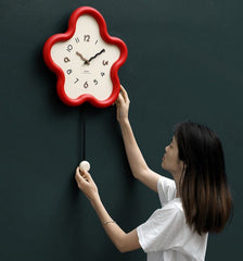 Gulleiâ„?Cute Flower Pendulum Clock - Silent Non Ticking Wall Clock