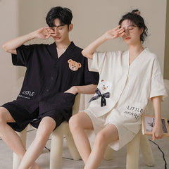 Matching Couple Pajamas - Short Sleeve Soft Cotton Sleepwear