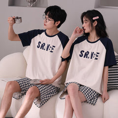 Matching Cotton Summer Sleepwear Set for Couples