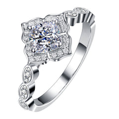 1 Carat Flower Cluster Moissanite Diamond Ring