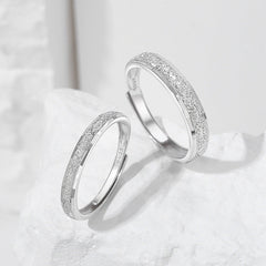 Engraved Simple Matching Wedding Bands Matte Finish