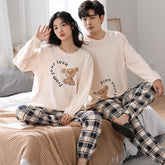 Matching Couple Pajamas �Soft Cotton with Bear Embroidery by Gullei