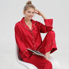 Custom Embroidered Satin Pajamas Set for Women (Exclusive Gift Box Included)