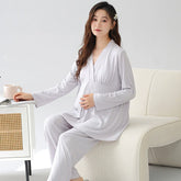 Organic Cotton Maternity & Nursing Pajamas with Built-in Breast Pads