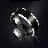 Engraved Mens Wedding Ring Tungsten Black
