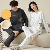 Bear Couples Matching Nightwear Pajamas Set Cotton
