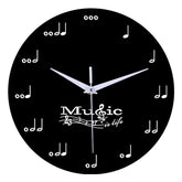 Music Notes Wall Décor Silent Circular Clock â€?Artistic and Stylish Design