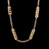 Thick Chain Multiple Names Necklace