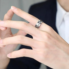 Mens Fidget Wedding Ring with Engraving Tungsten