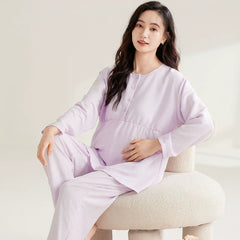 The All-in-One Cotton Maternity & Nursing Pajama Set