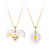Cute Flower Bff Friendship Necklaces Set for 2