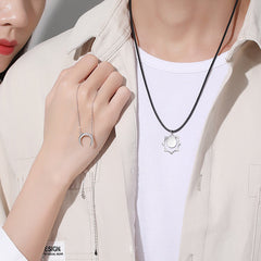 Sun and Moon Promise Necklaces Set for Couples