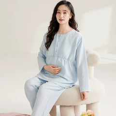 The All-in-One Cotton Maternity & Nursing Pajama Set