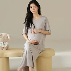 Organic Cotton Maternity & Nursing Pjs with Built-in Breast Pads
