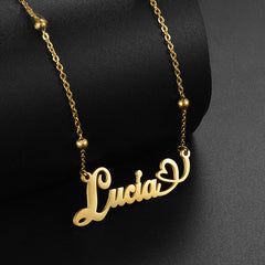 Heart Charm Personal Name Necklace