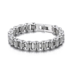 Custom Name Initials Bike Chain Bracelet for Men