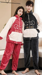 Matching Corel Fleece PJs Nightwear Set for Couples