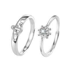 Matching Anchor Romantic Rings Gift for Couples