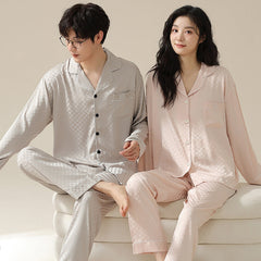 Matching Silky Pajamas Set for Married Couples