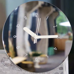 Gulleiâ„?Modern Mirror Silent Wall Clock - 12 Inch Minimalist Decor