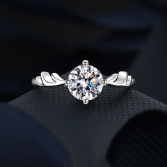 1 Carat Moissanite Solitaire Diamond Antler Ring