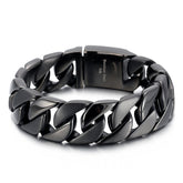 Personalized Thick Cuban Chain Mens Bracelet Black